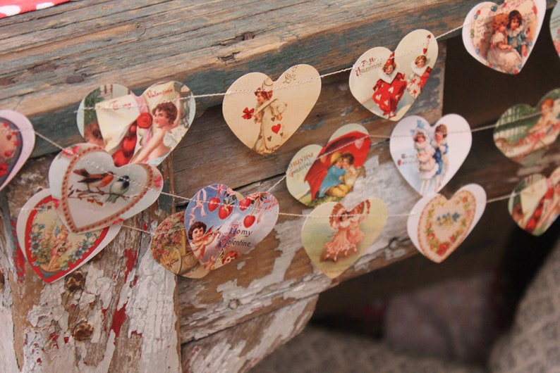 Weddings decor, Farmhouse Wedding decor, Vintage Wedding decor, Primitive Wedding decor, Wedding garland, Heart garland 画像 8