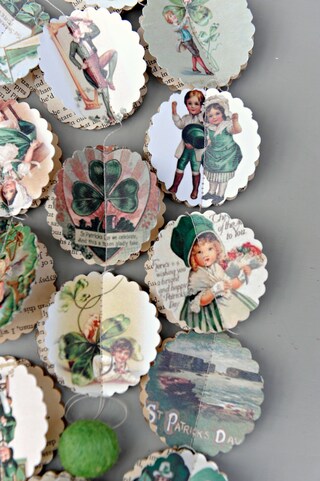 6 Ghirlande Trifoglio Per Decorazione San Patrizio - Corde Glitterate Da 1,5m Con Quadrifogli In PVC