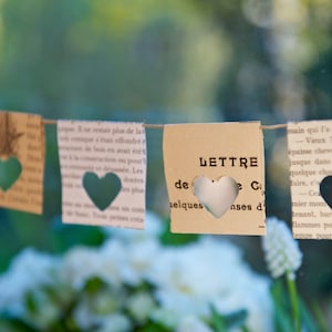 Book lover decor, Weddings decor, decor for women, Unique Weddings decor, Eco friendly decor, Zero waste gift, Paper garland, Heart decor