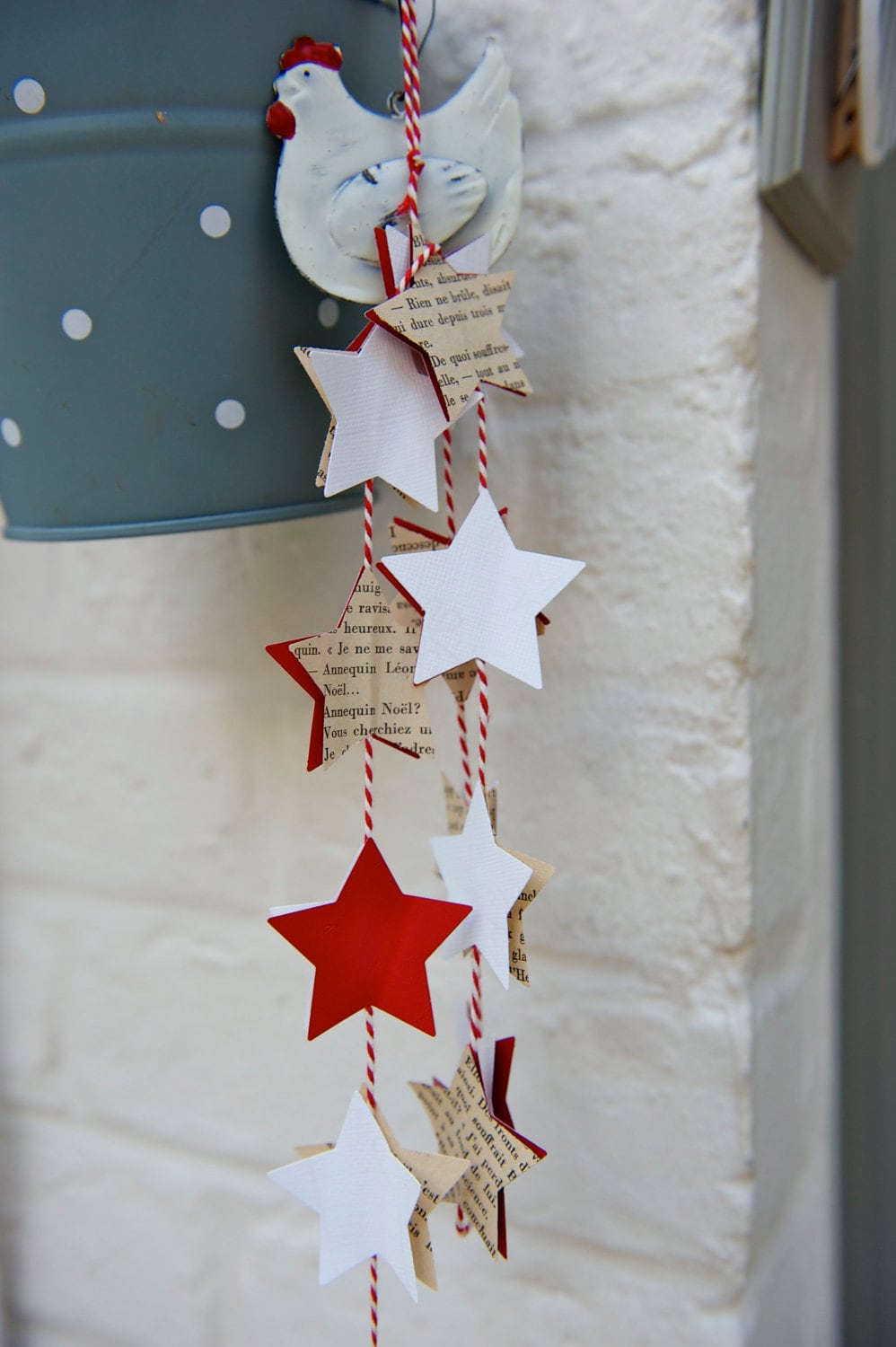 Dégagement de Noël, Décoration Guirlande Étoilée, Décorations Manteau Ornement d'étoile Cadeaux Uniq