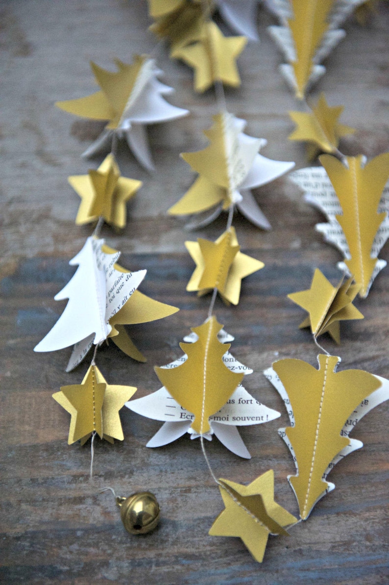 Christmas clearance, Holiday decor, Traditional Christmas, Gold holiday, Modern Christmas, Christmas tree, Gold garland, star garland 