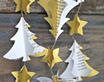 Eco-friendly decor, Christmas tree garland, Christmas party decorations, gold garland, New Years Eve, jingle bells, gold theme party, golden