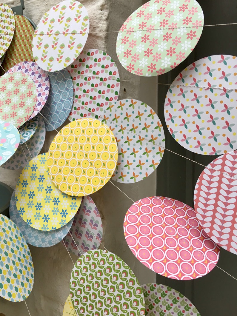 Circle Garland Origami Decor Origami Paper 70s Decor Etsy