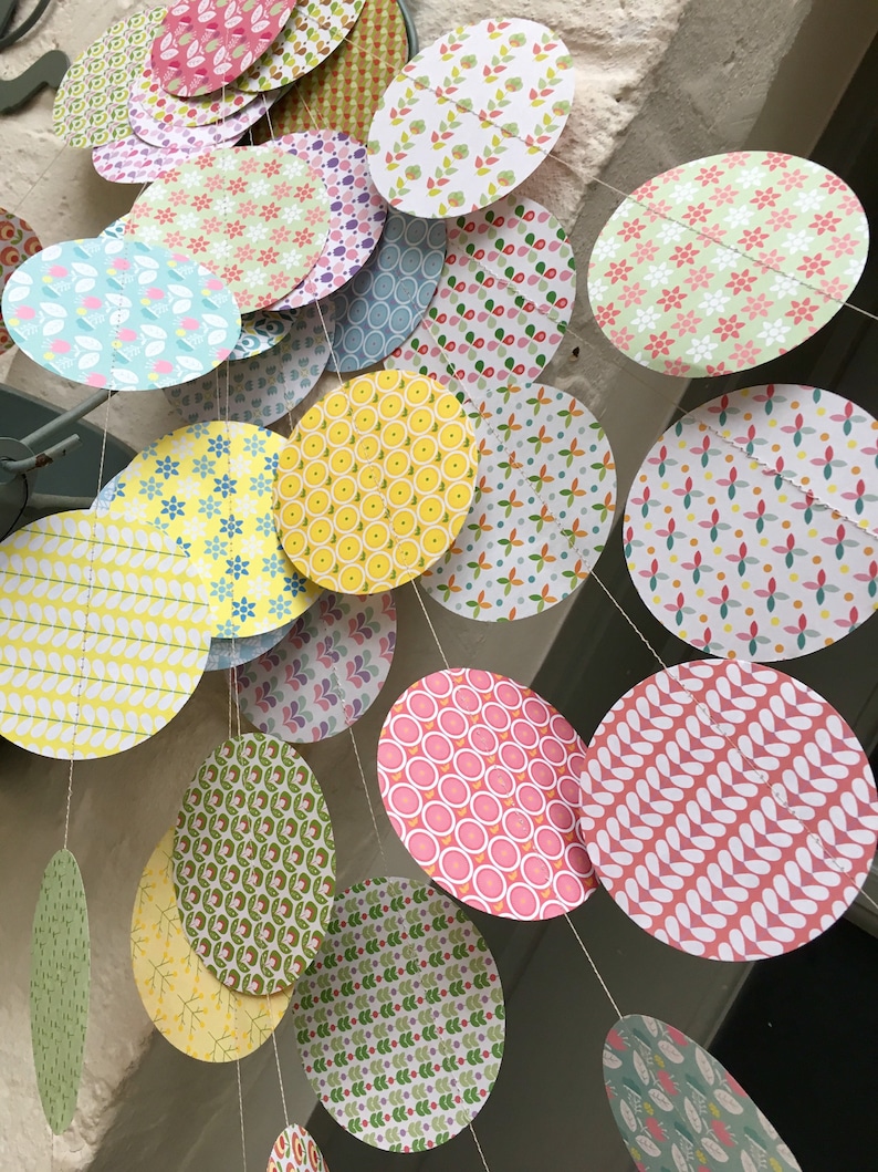 Circle Garland Origami Decor Origami Paper 70s Decor Etsy