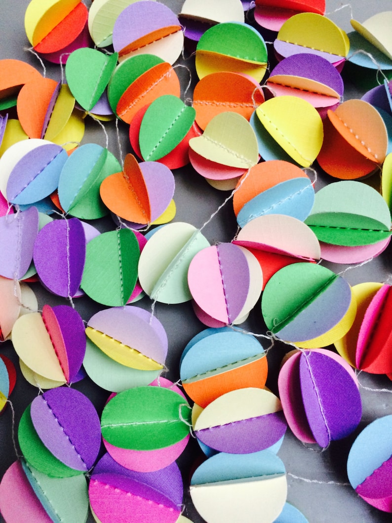 Colorful Garland Circle Garland Ranbow Party Decorations Etsy