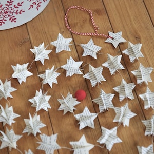 Holiday decor, Scandinavian Christmas, Gift for her, Christmas decor, Star garland, Christmas mantle decor, Christmas garland