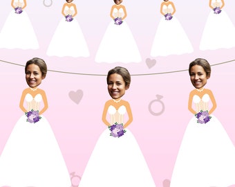 Personalised Bride Bunting - Custom Wedding Decoration Hen Party Stag Do Banner - Funny Engagement Party Garland - Gift Decor Husband Wife