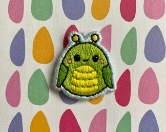 Small Squishmallow Grasshopper Hand Embroidered Patch