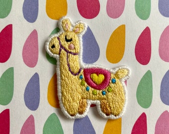 Llama Hand Embroidered Patch