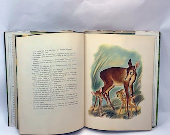 Bambi de Walt Disney (una galería de Bambi con 4 ilustraciones a color adicionales) 1941 Walt Disney Publications Simon & Schuster libro infantil clásico