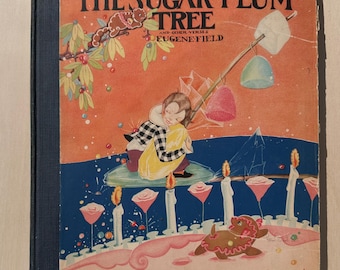 El árbol de las ciruelas azucaradas y otros versos de Eugene Field, libro infantil de poemas de 1930 con ilustraciones a pluma y tinta de Fern Bisel Peat.
