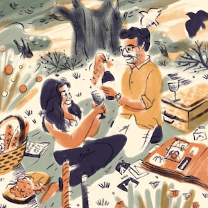 Storybook Couple Illustration