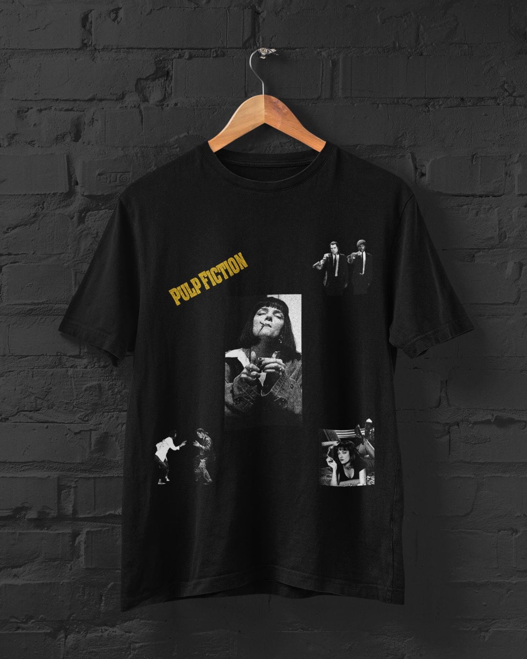 Maglietta Uomo Pulp Fiction Mia Face - T-Shirt Bianca Girocollo Con Stampa Cult, Taglie S-XXL
