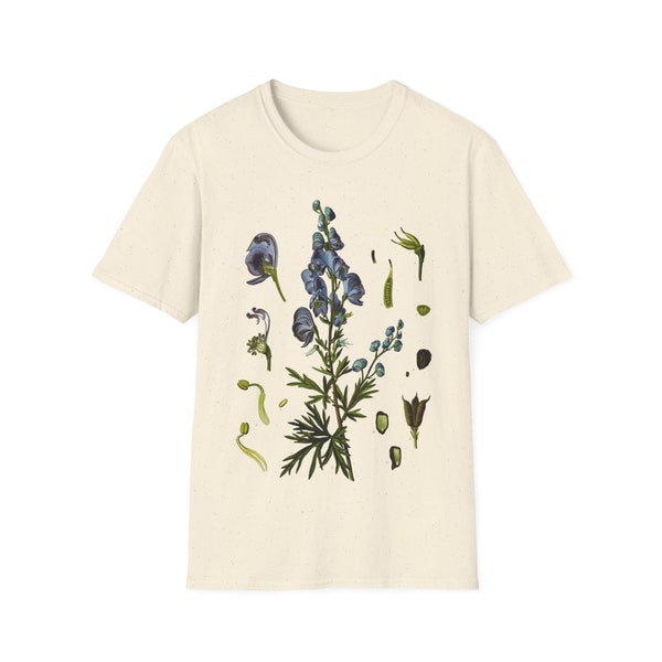 1887 Wolfsfluch Aconitum napellus botanischer Druck von Kohlers Heilpflanzen von Hermann Adolph Kohler T-Shirt