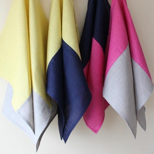 Colourful Linen Towels- set of 4, Flax Kitchen Towels with Loop, Natural Linen Hand Towels, Pure Linen Tea Towels, Organic Linen Dish Towels