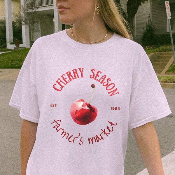 Cherry Season T Shirt, Graphic Cherry Shirt, Cherries T-Shirt, Farmer Market Shirt, Fruit Tee, Cute Fruit Tee, Y2K Tee, Vintage Cherry Shirt