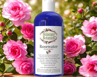 Rozenwater | Bloemenwater | 100% puur | Biologisch en natuurlijk | Voor haar en huid | Hydraterend, verfrissend en hydraterend | Botanische huidverzorging