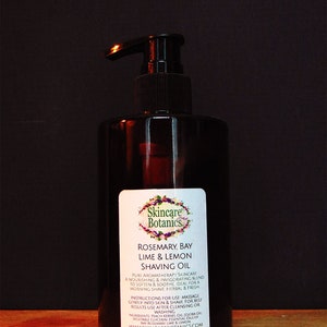 Shaving Oil | Bay, Rosemary, Lime and Lemon | Organic & Natural | Skincare Botanics
