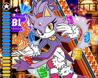 An alternate universe Sonic - Blaze Keychains