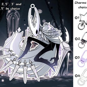 Puede incluir: Ilustraci&oacute;n en blanco y negro de un personaje con espada, disponible en tama&ntilde;os de 5,08 cm, 6,35 cm, 7,62 cm y 8,89 cm. La imagen incluye una selecci&oacute;n de amuletos: una estrella, un cierre plateado, un cierre morado y un cierre blanco.