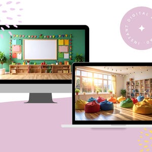 Back to School Teacher Background Bundle |zoom Virtual Classroom Decor ...