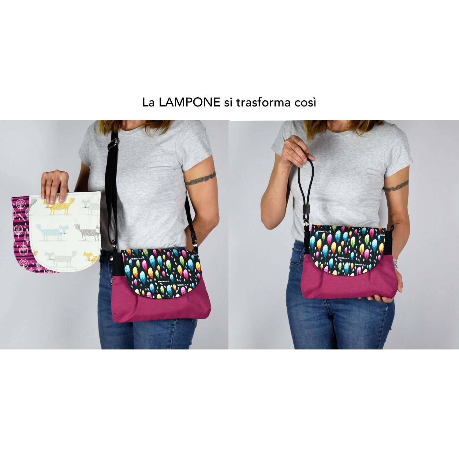 raspberry clutch bag