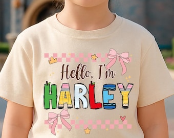 Custom Name Back To School Shirt Shirt, Toddler First Day of School Kindergarten Shirt With Name, Boys School Shirt, First Day School Outfit