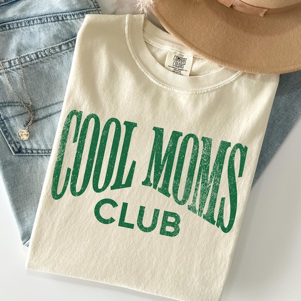 Cool Moms Club Shirt, Comfort Colors® Cool Mom T-Shirt, Striped Design Mom Life Shirt, Mother’s Day Gift, Gift for Mom, Trendy Mama T-shirts