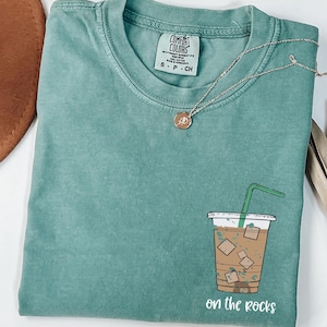 Comfort Colors On the Rocks Iced Coffee Weather Graphic Tee, Retro T-shirt, Gift for Her, Trendy, Coffee Lover Gift, Coffee Graphic T-Shirts