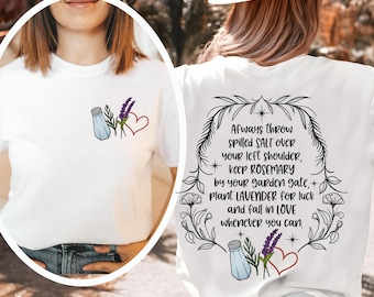 Salt Rosemary Lavender Love Front and Back Sweatshirt, Practical Magic Sweatshirt, Halloween Sweatshirt, Witchy T-shirt, Magic Spell T-shirt