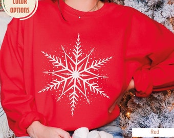 Snowflake Sweatshirt, Christmas Sweatshirt, Holiday Party Funny Sweatshirt, Snowflake Winter Christmas Sweatshirts, Winter Snow Sweatshirts