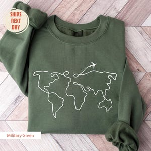 Travel Sweater, Adventure Sweater, World Map Travel Sweatshirts, Unisex Sweatshirt And Hoodie, Road Trip, Wanderlust Sweater, Traveler Gifts