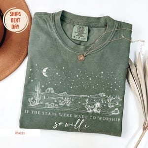 Chemise religieuse Comfort Colors®, chemise Si les étoiles étaient faites pour adorer, chemise Christian Comfort Colors®, chemise versets bibliques, t-shirts Faith