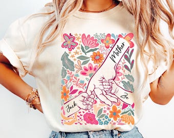 Custom Mom Shirt From Children, Personalized Mom & Kids Hands Shirt, Family With Kids Names, Mothers Day Gift From Kids, Comfort Colors® Tee