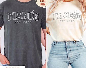 Custom Fiance and Fiancee Shirts, Comfort Colors® Engagement Shirt, Future Mr. and Mrs., Engagement Gifts, Gift for Fiancee, Fiance T-shirts