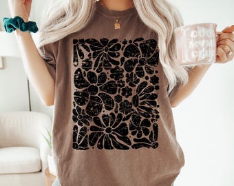 Boho Wildflowers Comfort Colors® Shirt, Distressed Flowers Tshirt, Matisse Floral Graphic Shirt, Soft Goth Fairy Core, Flower Market T-shirt