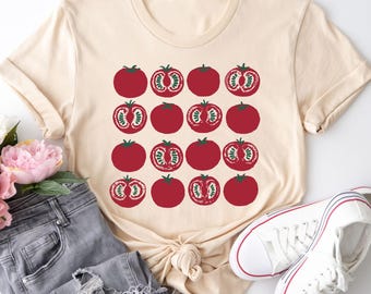 Tomato Shirt, Graphic Tee, Vegetable Screen Print Shirt, Clothing Foodie Gardening Gift, Garden Shirt, Vegetable Shirt, Fruit Tee, Botanical