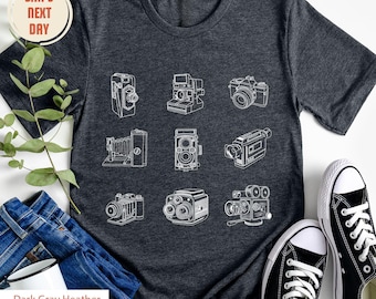 Vintage Camera Shirt for Photographer, Photography Shirt, Cameraman Shirt, Photography Lover Shirt, Cute Hobby Shirts, Camera Lover T-shirts