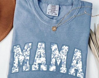 Comfort Colors® Mama Shirt, Toile Floral Mama Shirt, Pregnancy Announcement Boy, Mom Life Shirt, New Mom T-shirt, Cute Mom Mothers Day Gifts