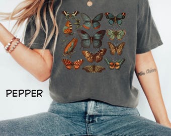 Comfort Colors® Vintage Butterfly Shirt, Moth T-Shirt, Butterfly Cocoon Tee, Botanical Shirt, Entomologist T-Shirt, Butterfly Lover T-Shirt