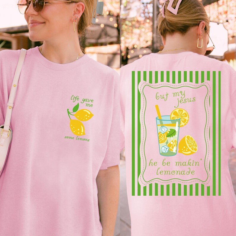 Comfort Colors® Jesus Lemonade Shirt, But My Jesus He Be Makin’ Lemonade, Life Gave Me Lemons Tee, Faith Christianity Tee, Christian Apparel zdjęcie 4