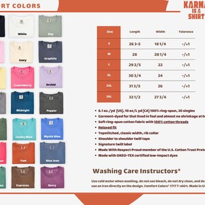 The image is a collage of various t-shirt designs in different colors and sizes, along with a section titled "Washing Care Instructors" that provides washing care instructions for the t-shirts.