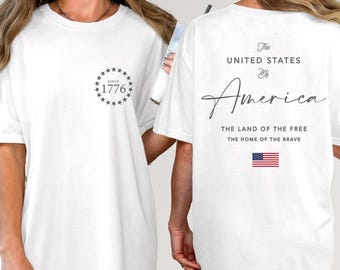 4th of July T-Shirts, USA 1776 Shirt, Patriotic USA T-Shirt, Land of The Free T-shirt, 4th of July Shirts, United States of America T-shirts