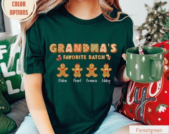 Personalized Grandmas Favorite Batch Sweatshirts, Custom Grandma Christmas Sweatshirts, Grandma Christmas Sweatshirts with Grandkids Name