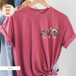 Custom Cat Shirt, Comfort Colors® Shirt, Personalized Cat Shirt, Cat Lovers Shirt, Gift for Mom, Gift for Dad, Mothers Day Tees, Fathers Day
