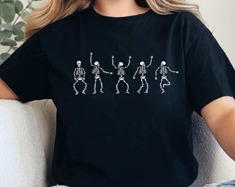 Fall Shirt, Dancing Skeleton Shirt, Happy Halloween T-shirt, Halloween Costume Shirts, Womens Halloween Shirt Gift, Halloween Tee Sweatshirt