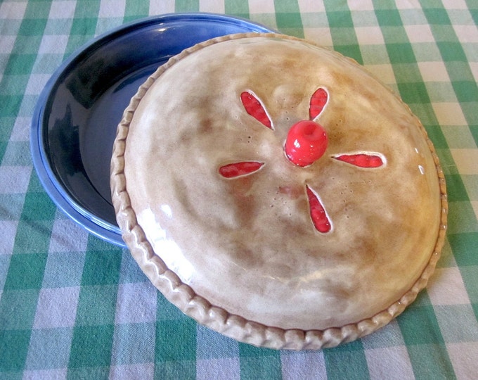 Vintage Cherry Pie Plate With Lid Etsy