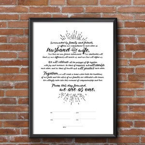 Printable Ketubah Heiratsurkunde Kalligraphie Download