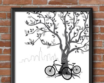 Printable Ketubah Marriage Certificate | Bicycles in New York City Wedding Vows