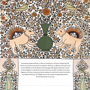 Certificado de matrimonio de Ketubah imprimible Descargar Shir Khorshid Ketubah persa antiguo